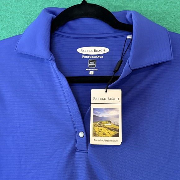 Womens Sz Small Blue Pebble Beach Performance Golf Shirt Polo Short Sleeve NWT - Picture 3 of 6